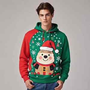 Nueva Llegada Conjunto Unisex 100% Algodón Impresión Digital Personalizada Sudadera Holgada de Felpa Estilo Urbano Informal Elegante y Duradera Corte Regular - Product Image 1