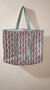 Sac fourre-tout réversible en coton matelassé pour femmes, couleur unie écologique, ouverture supérieure, utilisation estivale, sac réutilisable - Product Image 2