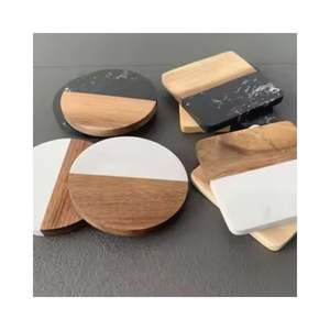 Handcrafted <b>Wooden</b> Coasters Set <b>Rustic</b> Durable Cup Mats for <b>Dining</b> <b>Table</b> Coffee Tea Home Kitchen Farmhouse Style - Product Image 1