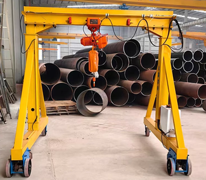 Grue à portique mobile miniature portable à 4 roues, hauteur de levage de 2 m à 3 m, pour les chantiers de construction - Product Image 4