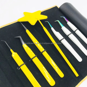 Pinces à épiler professionnelles en acier inoxydable pour extensions de cils artificiels avec pointe de précision - Outils de maquillage - Product Image 5