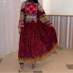 Vestido de mujer afgana de nuevo estilo para fiesta y boda Diseño bordado de manga larga - Product Image 2