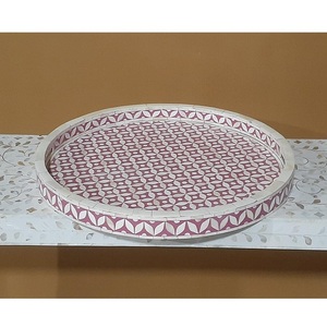 Luxurious Bone Inlay Food Serving Round Platter Table Displaying <b>Chocolates</b> Dry Fruits Festive Food Catering Decorative Platters - Product Image 1