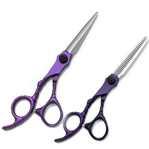 6 pouces violet poignée 440c ciseaux de coiffure en acier inoxydable Design de mode beauté barbier cheveux ciseaux - Product Image 6