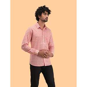 Chemise décontractée pour homme en coton imprimé à manches longues, respirante, en popeline ou tissu Oxford, motif floral ou à pois, offre ODM - Product Image 4