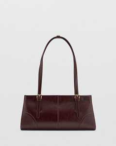 Sac à main en cuir bordeaux pour femme, style vintage des années 90, sac à main minimaliste, tendance Y2K, bandoulière réglable, résistant à l'eau, fermeture éclair - Product Image 6