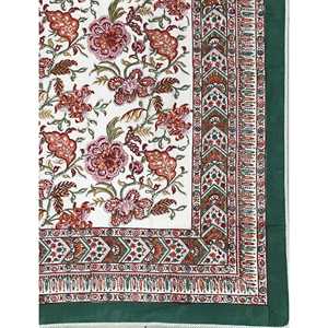 Cubrecama de Lujo con Estampado Floral, Hecho a Mano con Técnica de Bloques, en Algodón, Disponible en Tamaños Individual, Queen y King, Suave, con Costuras Personalizadas - Product Image 3