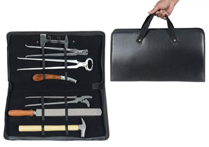 Kit de sabot de maréchal-ferrant professionnel de haute qualité avec sac Outil de maréchal-ferrant en acier de qualité supérieure Instruments de soin des sabots pour chevaux et bovins - Product Image 3