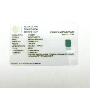 Piedra Esmeralda Natural preciosa certificada de 1,90 quilates, 8,94x6,24 MM, corte octogonal, Esmeralda zambiana, facetada piedra preciosa, venta al por mayor, compra a granel - Product Image 5