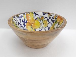 Bol de cuisine en bois et en meena, design le plus récent, qualité de luxe, forme ronde, bois massif, vaisselle pour la maison et l'hôtel - Product Image 2