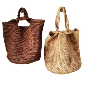 Bolso de rafia de calidad para compras, bolso de paja tejido a mano, bolsos de playa de macramé de ganchillo, directo del proveedor indio - Product Image 1