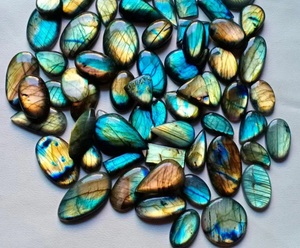 Pierre précieuse cabochon en labradorite naturelle de haute qualité, lisse et brillante, en vrac pour la fabrication de bijoux de mariage, sculpture orite cabochon - Product Image 1