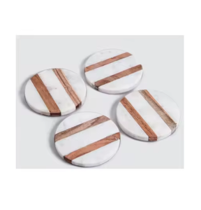 ที่รองแก้วเนื้อหินอ่อนและไม้ที่น่าสนใจสามารถปรับแต่งได้ - Product Image 4