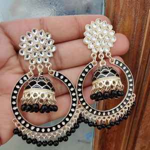 Hermosos pendientes Kundan Jhumki de calidad superior para mujer, pendientes de último diseño tradicional indio, ropa informal y de fiesta - Product Image 6