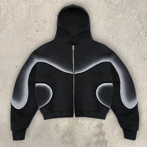 ชุดเสื้อมีฮู้ดแบบมีซิปสำหรับผู้ชายผ้าฟลีซเฮฟวี่เวทคุณภาพสูงออกแบบได้ตามต้องการ - Product Image 4