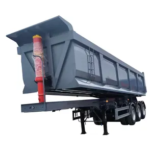 2 3 as roda truk kargo truk Trailer pasir batu karang pengangkut ujung Trailer Tri AS 50 80 ton sisi Dump Tipper Semi Trailer