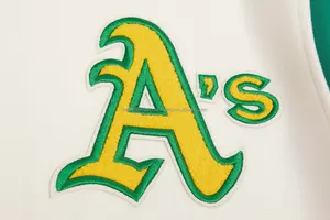 เสื้อคลุมสไตล์วินเทจคลาสสิก ผ้าริบขนสัตว์ คอตั้ง ปักโลโก้ด้านหน้า แขนหนังสีเขียว สไตล์ลำลองสำหรับผู้ชาย ใส่ได้ในฤดูหนาว - Product Image 4