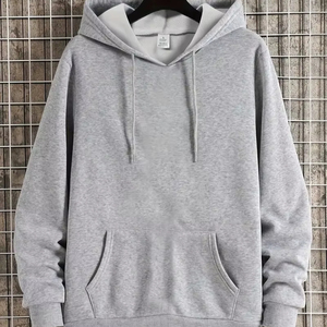 Sudadera con Capucha para Hombre, Diseño Sólido con Cordón Ajustable, Moderna, de Poliéster/Algodón, con Bolsillo, para Invierno - Product Image 1
