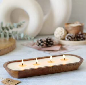 Bol à pâte en bois pour la maison et le restaurant utilisé forme ronde avec bougeoir en bois naturel non poli - Product Image 2