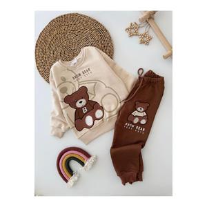I miei piccoli Snow Bear Punch tuta da ginnastica per bambini Unitex ricamata-rosso