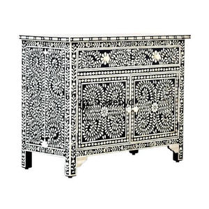 Mesa de consola versátil con incrustaciones de hueso hecha a mano para apartamentos, dormitorios o salas escolares, acento elegante de Tradebyd - Product Image 1