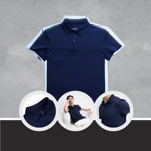 베트남어 다크 블루 폴로 셔츠 베이직 MKG 스타일-차가운 면 유럽 형태-우아하고 고급스러운 남성적인 APL01
