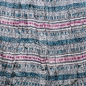 Jupe d'été pour femme 100 % coton pur, élégante et décontractée, en tissu imprimé floral fait main, confortable, naturelle et respirante - Product Image 3