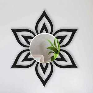 Espejo redondo de hierro Simple moderno espejo de pared de baño perforado decorativo de tocador colgante - Product Image 4