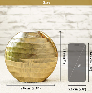 Maceta de metal de diseño moderno con acabado lujoso que eleva cualquier arreglo floral tanto en espacios interiores como exteriores - Product Image 3