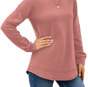 Casual Drop Shoulder Fleece Vente en gros 100% coton Pull surdimensionné Streetwear Brodé De Luxe Femmes Ras Du Cou Sweat - Product Image 3