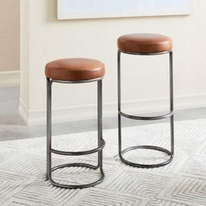 Tabouret de bar industriel moderne et écologique, pivotant et réglable, avec structure en métal et assise et dossier en bois, finition noire poudrée, par S H Inc. - Product Image 4