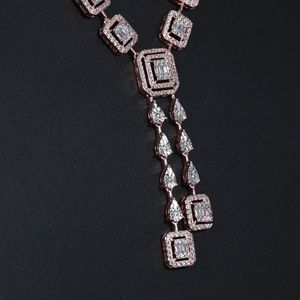 Elegante collar de joyería para mujer, diseño en oro rosa de 14 quilates con diamantes creados en laboratorio con claridad VVS - Product Image 2