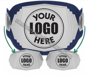 เข็มขัดแชมป์เฮฟวี่เวทคุณภาพสูงสำหรับยูโดกังฟูซามูไรคาราเต้เทควันโดปรับแต่งสายหนังได้ - Product Image 1