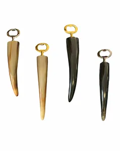 ที่เปิดขวดรูปควายธรรมชาติทำด้วยมือพร้อมปลายโลหะสำหรับบาร์หรูหรา - Product Image 3