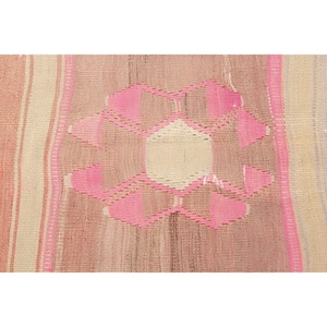4.9x8.6 ft Turkish Rug, Vintage Large Rug, <b>Brown</b> Pink Patchwork <b>Wool</b> Rug - Product Image 3