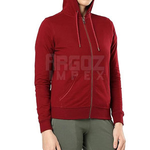 Sudadera con Capucha y Cremallera 100% Algodón Duradera para Mujer, Transpirable, Estilo Casual, Tallas Grandes, Invierno, con Logotipo Frontal, Oferta Online - Product Image 4
