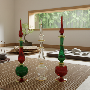 ZAHEREEN LW22 Bouteilles de parfum en verre hautes, artisanat populaire égyptien fait main, soufflées à la bouche, colorées, souvenir de remise de diplôme et du Nouvel An - Product Image 1