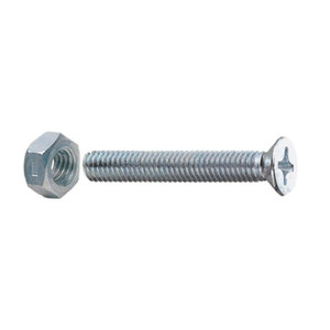Viti a metallo con testa svasata piatta 5x25 con dadi (confezione da 20) - Product Image 1