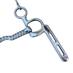 Brocas de boca de puerto bajo Horse Bits con ganchos y producto de broca de codo de cadena de bordillo - Product Image 4