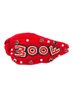 ที่คาดผม Woof/วันเกมประดับด้วยไข่มุกเม็ดพลอยเทียม/สีแดงสีดำ/ของขวัญสำหรับ SIC EM Bulldog Dawgs ของเธอ - Product Image 5