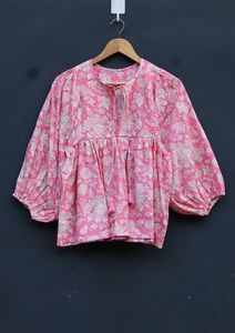 Kyra Casual Mini vestido de bloque floral de impresión de la túnica con cuello profundo y cuerda más cerca de tela tejida - Product Image 6