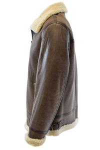 Manteau en fourrure de mouton véritable sur mesure OEM en cuir de mouton surdimensionné imperméable chauffé à capuche d'hiver marron pour homme Faux - Product Image 3