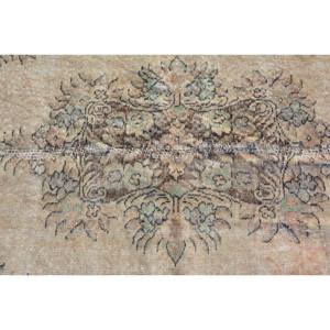 Alfombra turca vintage Beige-Marrón 5.2x9.2ft Tejido plano de lana con patrón de retazos para decoraciones de sala de estar o uso en pasillos - Product Image 5