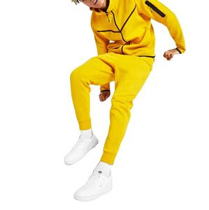 Survêtement de sport respirant pour homme en molleton technique de coton avec fermeture éclair intégrale, capuche, rayures et pantalon de jogging, jaune et noir 2026 - Product Image 2