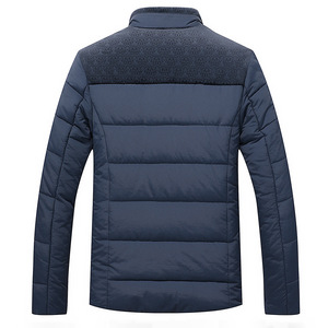 Veste matelassée en coton décontractée pour homme, grande taille, hiver, col montant, couleur unie, épaisse, en duvet - Product Image 3