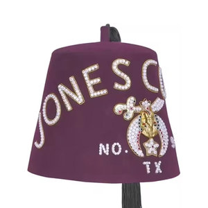 Chapeau Fez maçonnique de haute qualité, chapeau Fez maçonnique brodé, broderie en gros pour les cérémonies - Product Image 1