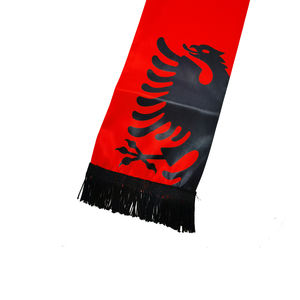 Bufanda de satén de doble cara con estampado de 15x150 cm para aficionados al fútbol, bandera de Albania, bandera de seda, pancarta de SHQIPERIA - Product Image 2
