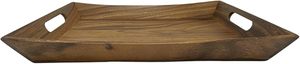 European Style <b>Square</b> Curved <b>Edges</b> Plywood Wooden Tray Easy Hand Grip Kitchen Item Hot Selling Food Serving Platter - Product Image 4