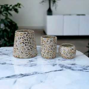 Beaux récipients en verre vides indiens colorés fabriqués à la main support votif de jardin de maison de haute qualité tailles personnalisées autre bougie - Product Image 5