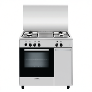 Cocina de gas de 4 quemadores con horno eléctrico ALPHA AS854EI Inox Clase A (80x50x90cm) - Product Image 2
